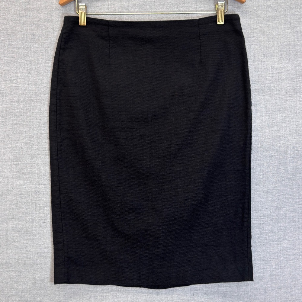 Polo Ralph Lauren Womens Black Textured Cotton Blend Pencil Skirt Size 12